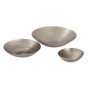 Maze Etched Bowl - Set of 3 Nickel 1