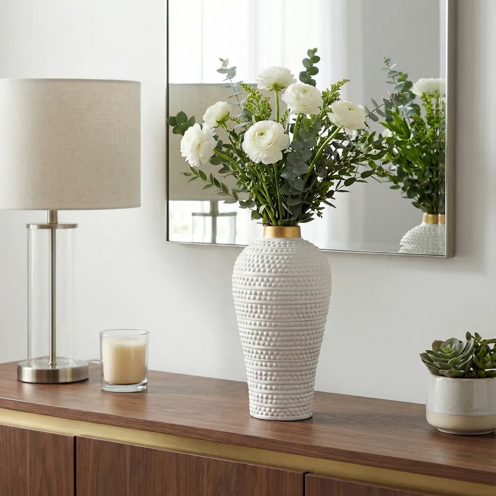 VERNONHOLM WHITE VASE 12 (IN)