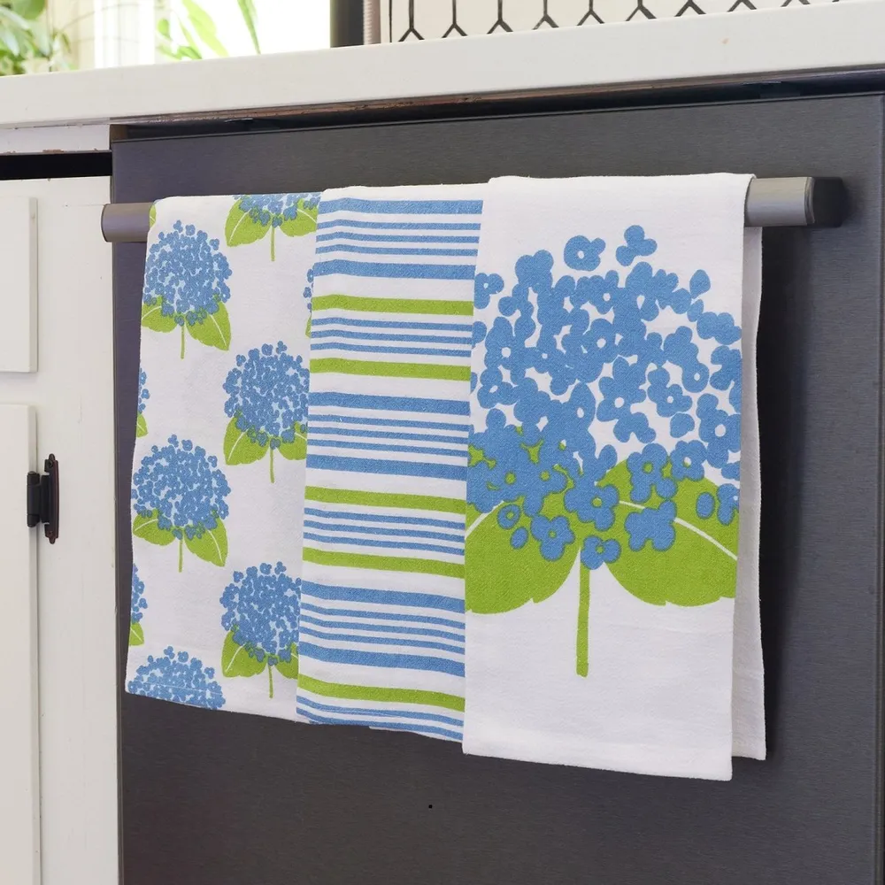 Hydrangea Cotton Kitchen Towel (Set Of 3)