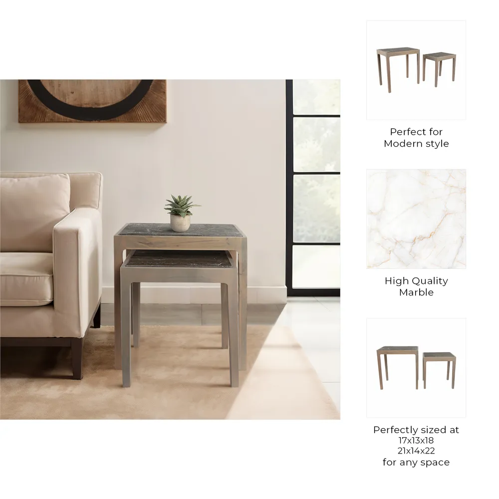 CALDERCROSS SET OF 2 BROWN TABLE 22 (IN)