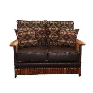 Hickory Log  Shenandoah Loveseat - Customer Fabric - Seat:  Fabric TBD;   Backrest:  Fabric TBD 4