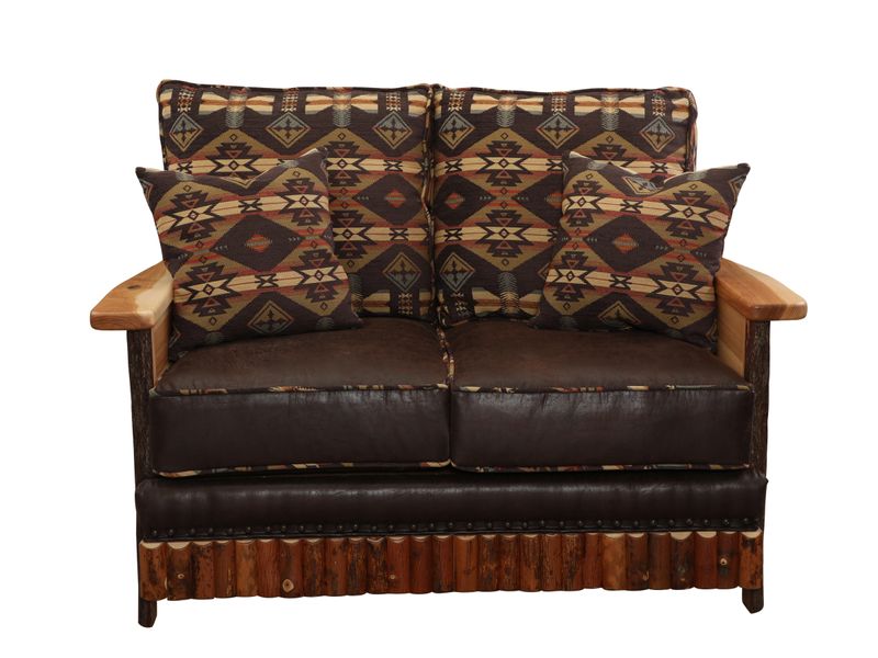 Hickory Log  Shenandoah Loveseat - Customer Fabric - Seat:  Fabric TBD;   Backrest:  Fabric TBD 4