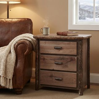 Hickory Log Three Drawer Chest - Espresso - Standard Line