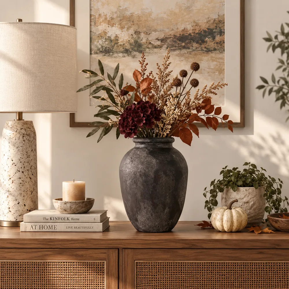 DUNCANRUN BLACK VASE 12 (IN)