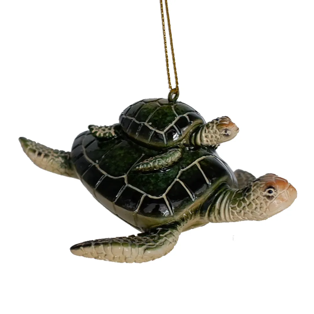 3-1/2" MOTHER AND BABY TURTLE ORNAMENT