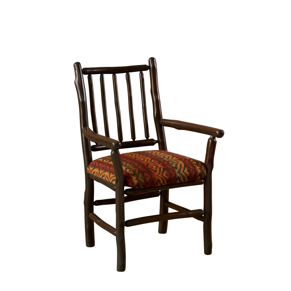 Hickory Spoke Back Arm Chair - Upholstered Seat - 
Standard Fabric