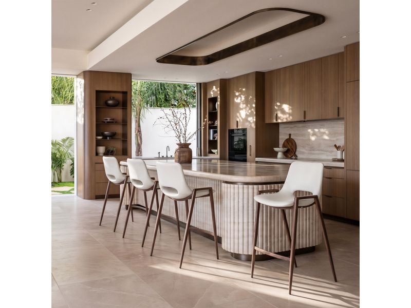 Desi Counter Stool White & Walnut 2