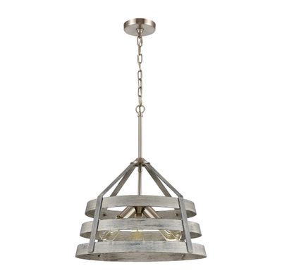 Brigantine 18″ Wide 3-Light Chandelier - Weathered Driftwood