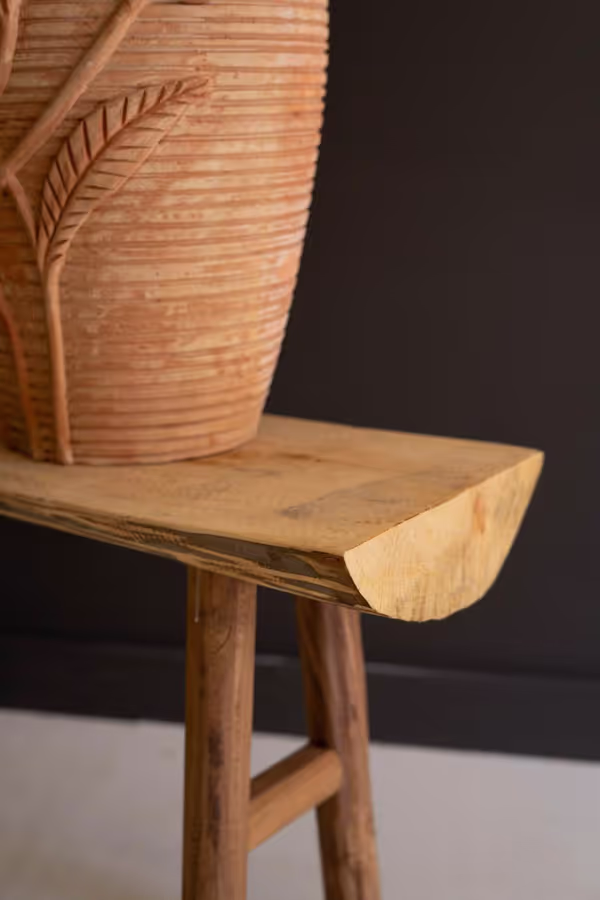 Rustic Willow Wood and Silk Tree Bench
