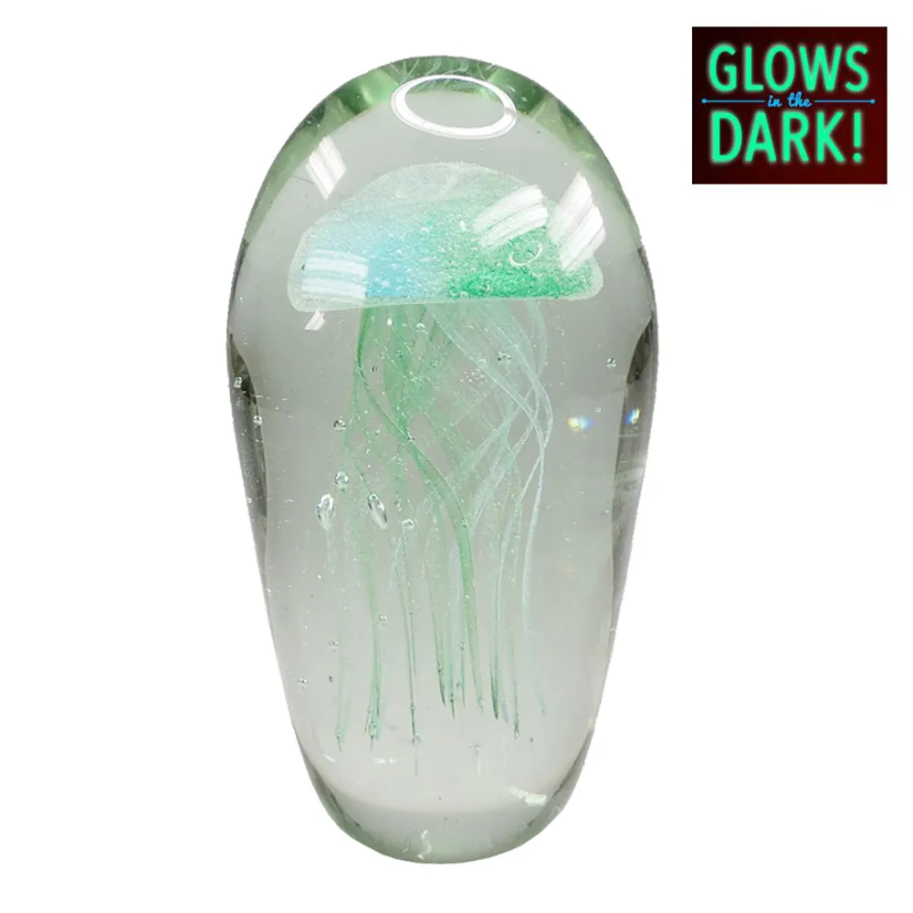 7-3/4" BLUE/GREEN GLASS JELLYFISH 2700G