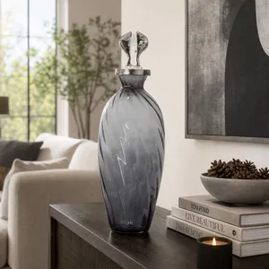 FORDHAMDALE GRAY GLASS VASE 19 (IN) 12