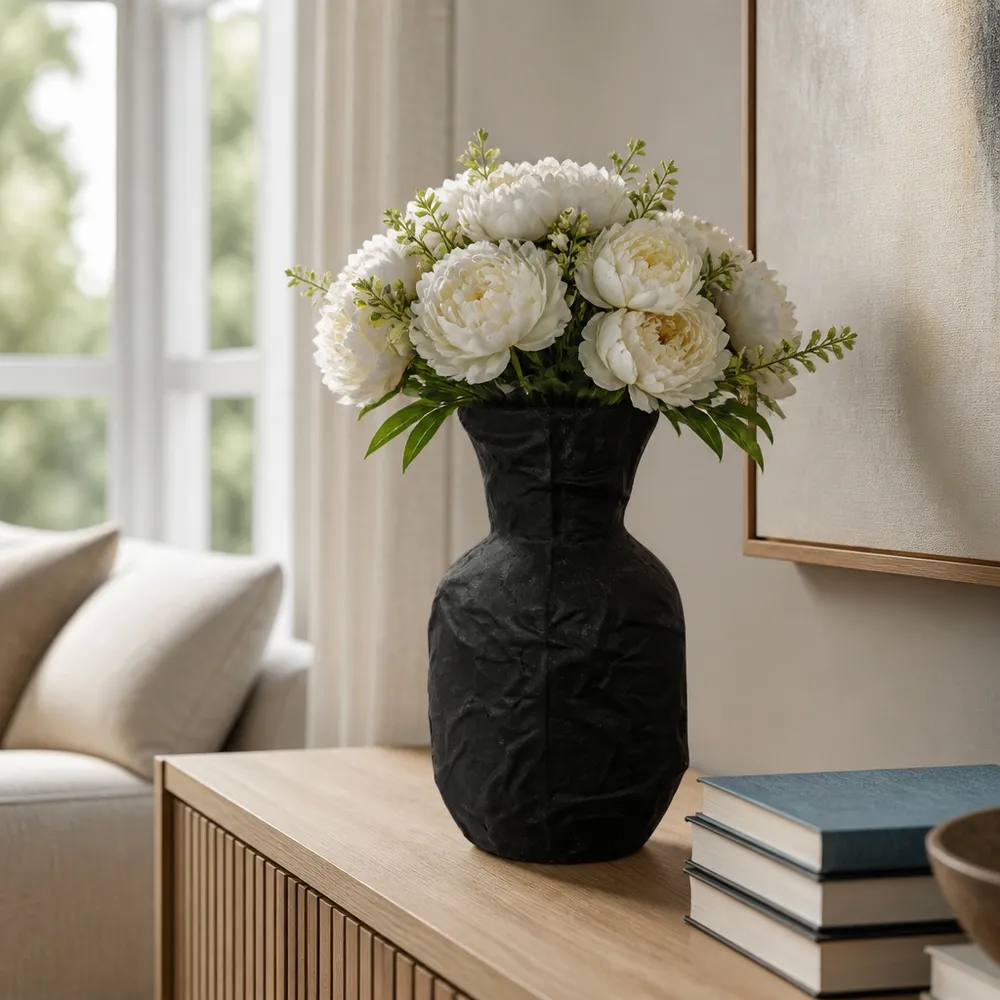 DUNLAPCLIFF BLACK VASE 14 (IN)