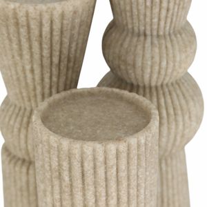 CLOVERRUN SET OF 3 BROWN CANDLE HOLDER 15 (IN) 5
