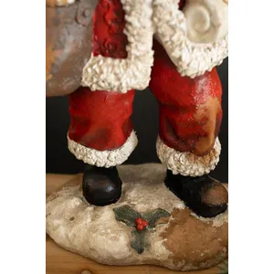 Traditional Faux Concrete Santa with List 2