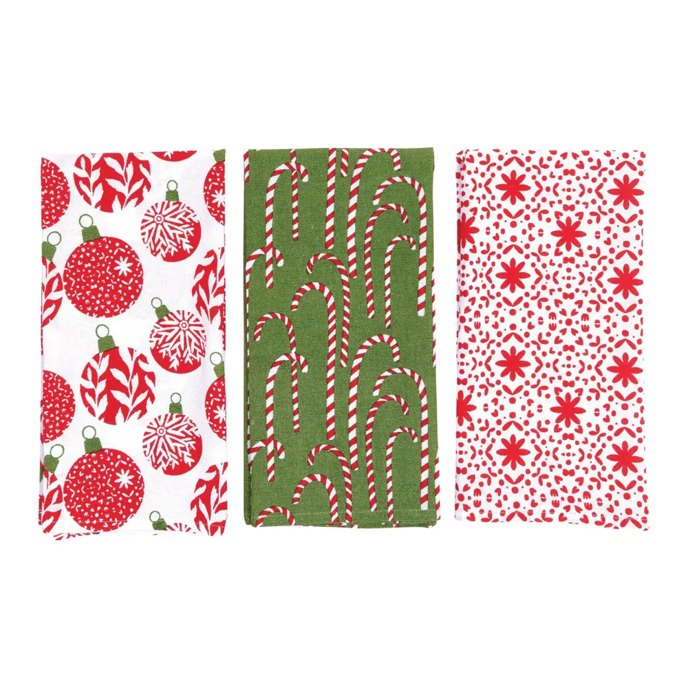 Scandi Ornaments Cotton Kitchen Towels (Set of 3)
