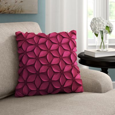 Burroughs Appliqued Cotton Throw Pillow