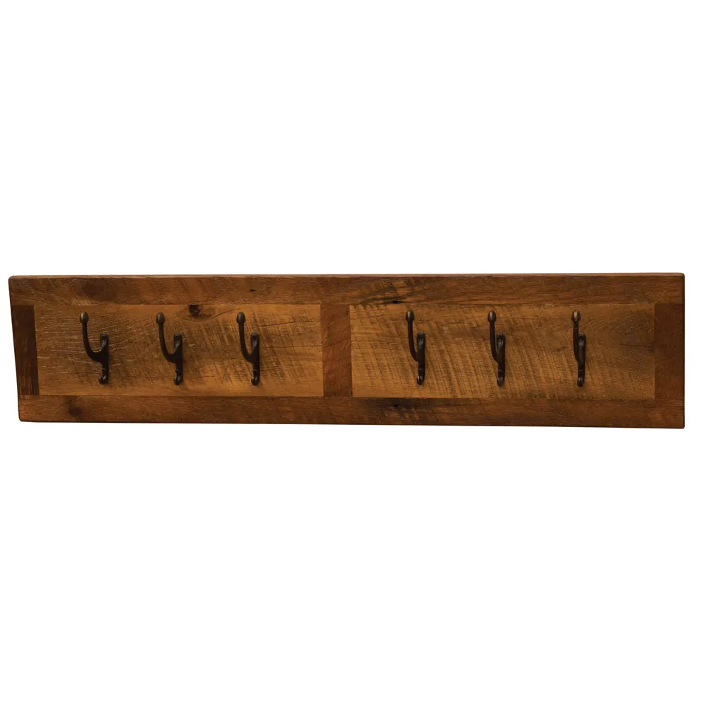Barnwood Wall Coat Rack - 36-inch with 6 Pegs
