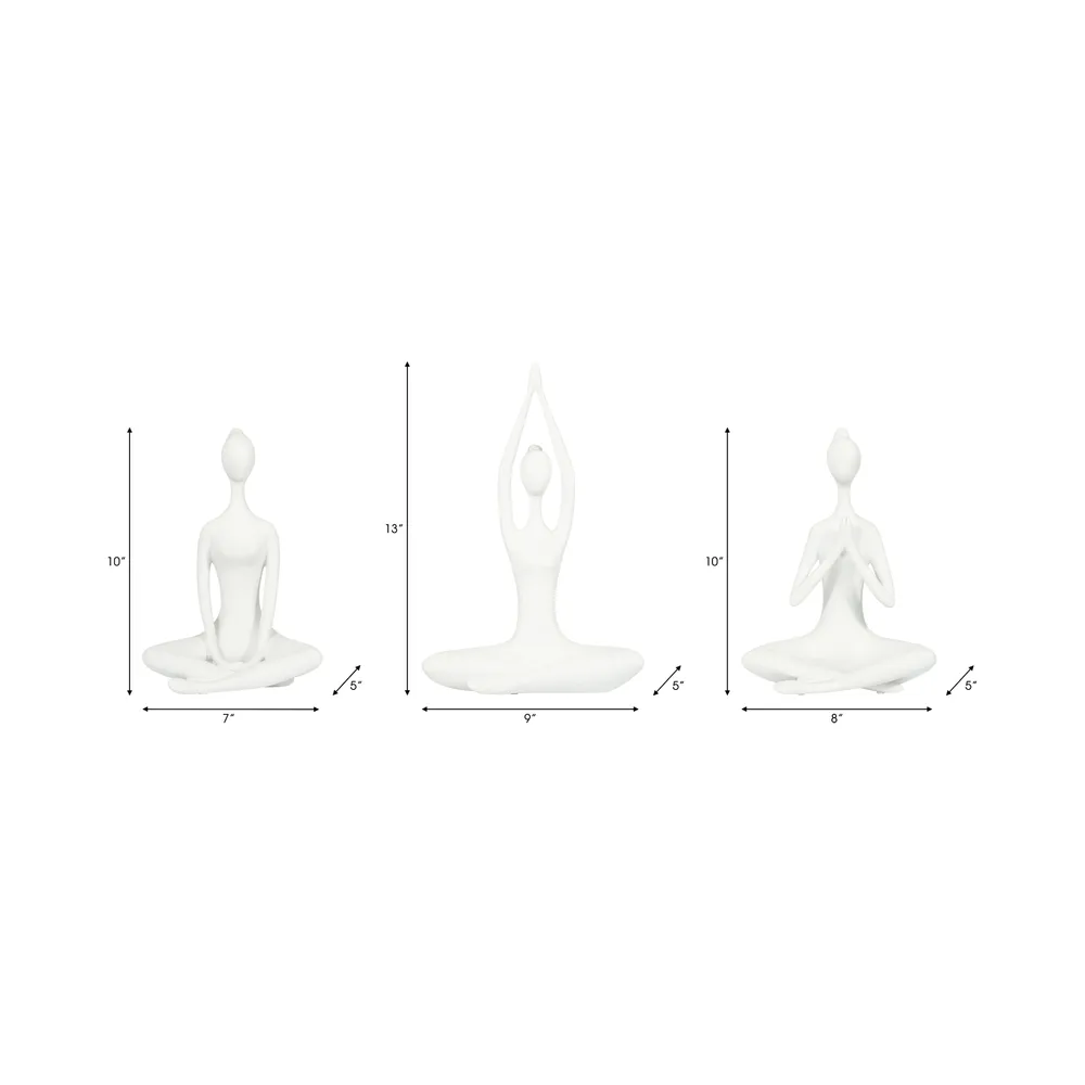 HUNTERHAM SET OF 3 WHITE DECOR 10 (IN)