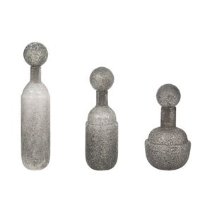 BURTONBURN SET OF 3 GRAY GLASS VASES 18 (IN) 4