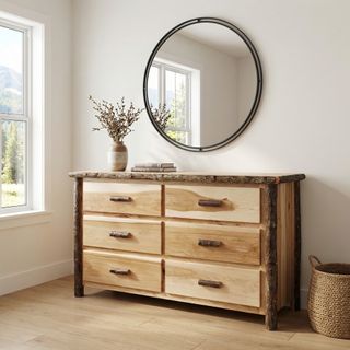 Hickory Log Six Drawer Dresser - Cinnamon - Premium Line