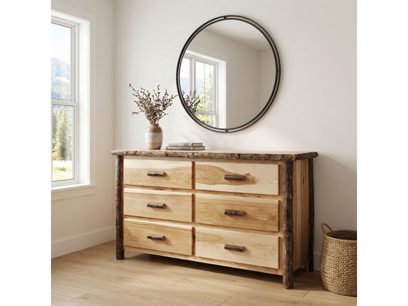 Hickory Log Six Drawer Dresser - Cinnamon - Premium Line 1
