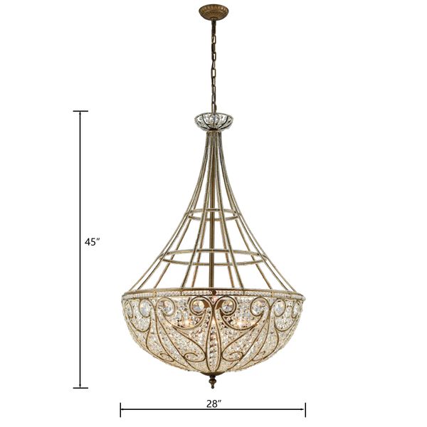 Elizabethan 28'' Wide 10-Light Chandelier - Dark Bronze