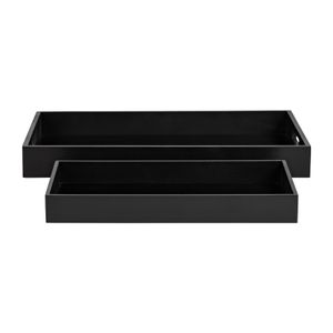 BAYBURN SET OF 2 BLACK WOOD/GLASS 2 (IN) 3
