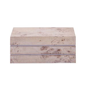 Salem Box - Tall White Burl Wood 1