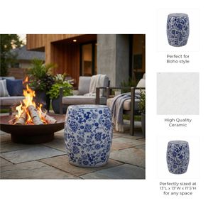 PEYTONWELL BLUE GARDEN STOOL 18 (IN) 11