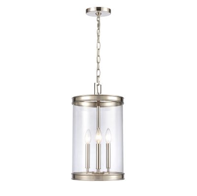 Mendoza 10.25″ Wide 3-Light Pendant - Polished Nickel