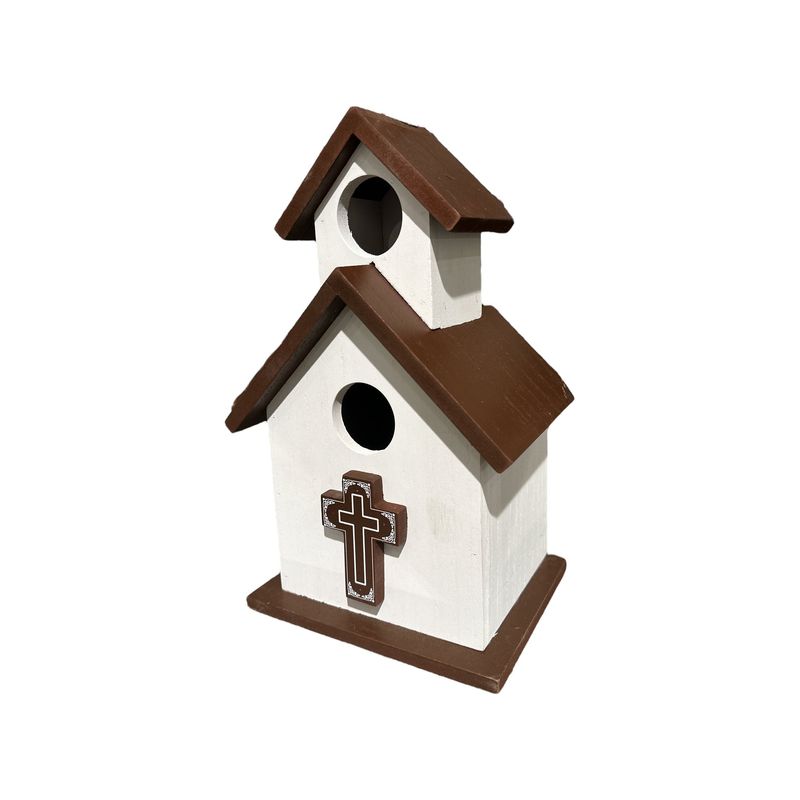 12" Church Birdhouse with Cross