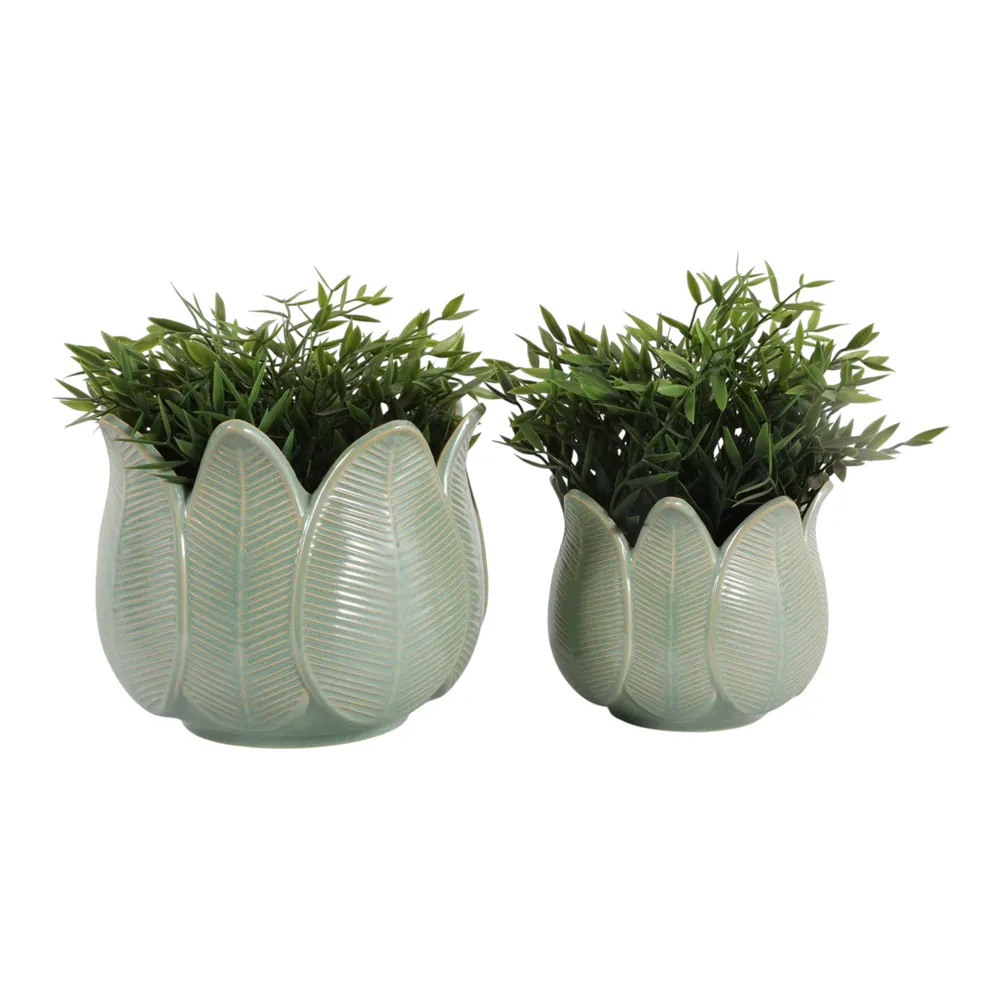 BRADYRIDGE SET OF 2 GREEN PLANTER 7 (IN)