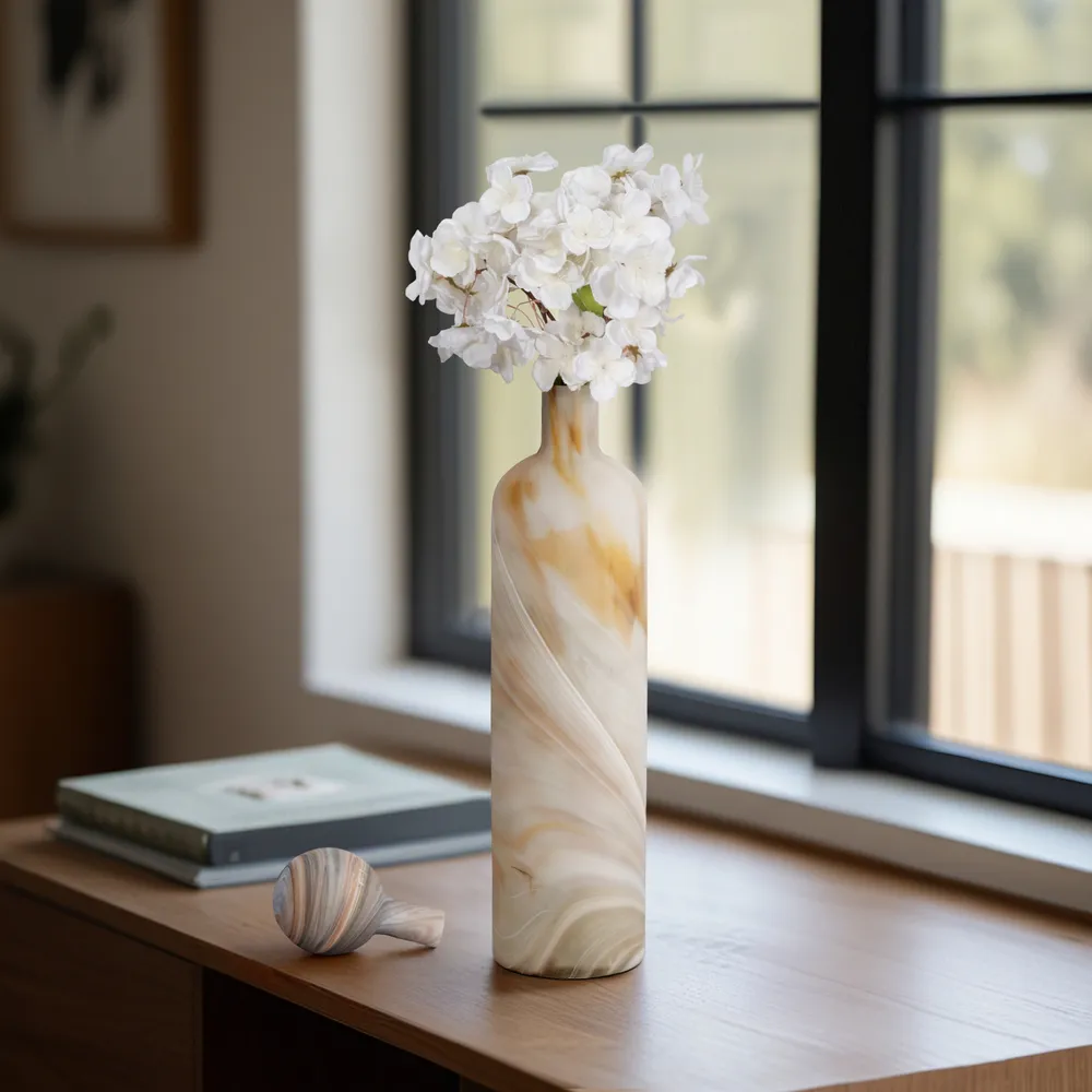 NEWTONGROVE GRAY GLASS VASE 20 (IN)