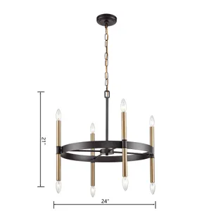 Notre Dame 24'' Wide 6-Light Chandelier - Oil Rubbed Bronze and Gold 2