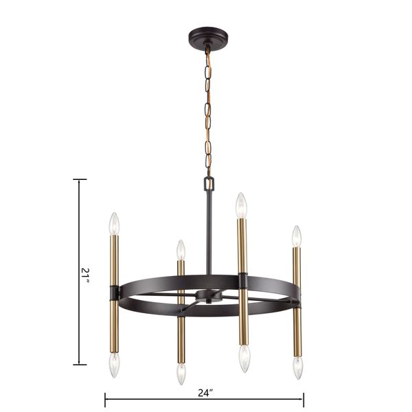 Notre Dame 24'' Wide 6-Light Chandelier - Oil Rubbed Bronze and Gold