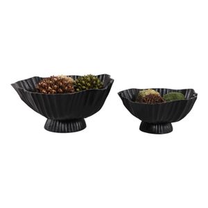 BREEVALE SET OF 2 BLACK BOWLS 7 (IN) 3