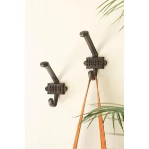 Set of 2 Cast Iron His and Hers Hooks 1