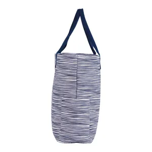 Suri Navy Canvas Carryall Tote Bag 6