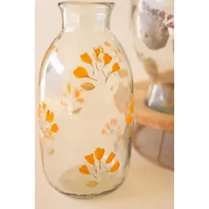 Set of 2 Glass Vases with Pressed Botanicals 2