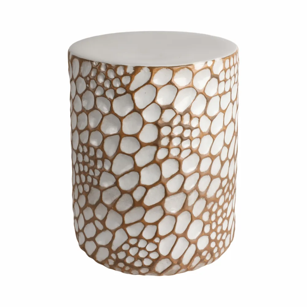 NEWTONCREST WHITE GARDEN STOOL 20 (IN)