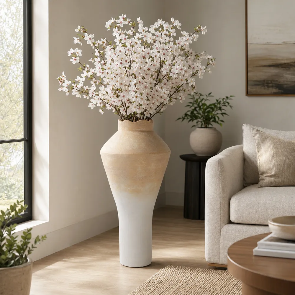ELDERSHAW WHITE VASE 34 (IN)