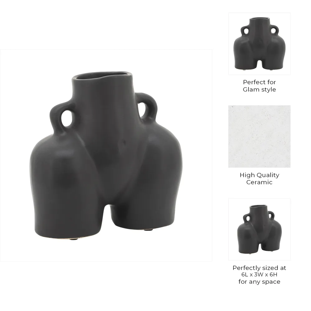 HELENAOAK BLACK VASE 6 (IN)