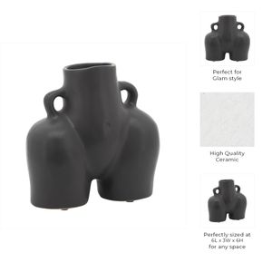 HELENAOAK BLACK VASE 6 (IN) 10