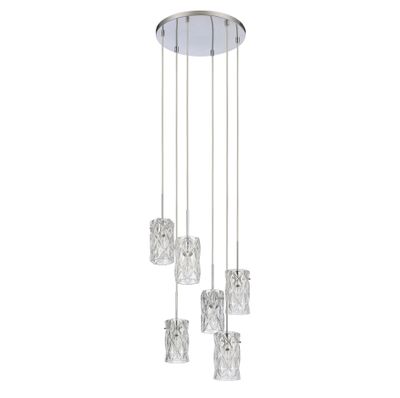 Forma de Crystal 17.5″ Wide 6-Light Pendant - Polished Chrome
