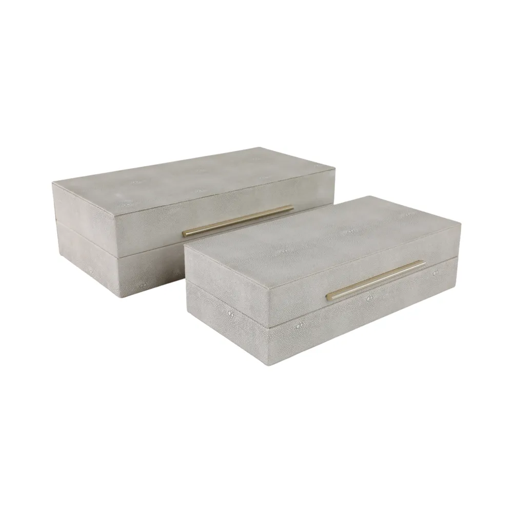 DAVINPARK SET OF 2 IVORY BOXES 4 (IN)
