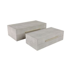 DAVINPARK SET OF 2 IVORY BOXES 4 (IN) 1