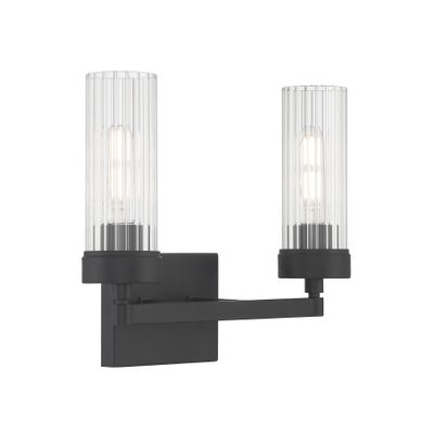 Lida 14″ Wide 2-Light Vanity Light - Matte Black