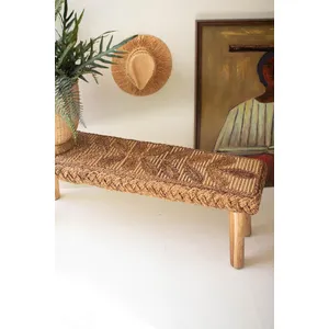 Banana Fiber and Teakwood Bench 2