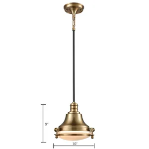 Riley 10'' Wide 1-Light Mini Pendant - Satin Brass 2