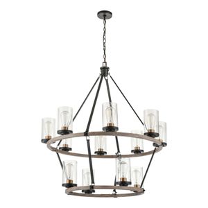Geringer 36'' Wide 12-Light Chandelier - Charcoal 2